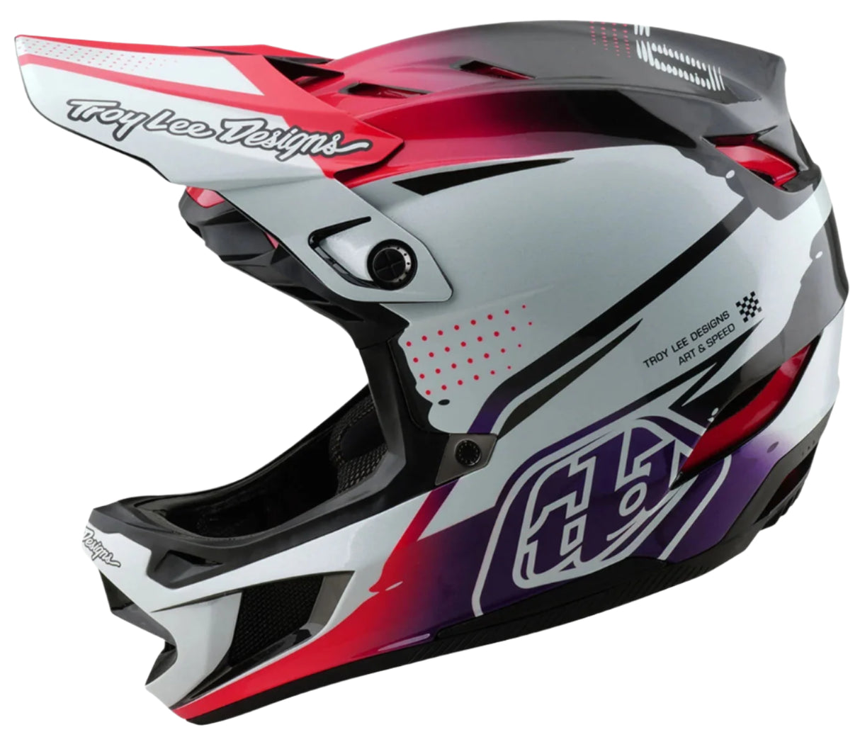 Troy Lee Designs D4 AS CARBON HELMET DRIP WHITE
