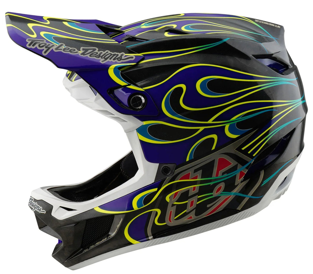 Troy Lee Designs D4 AS CARBON HELMET TORCHED  BLACK / PURPLE 