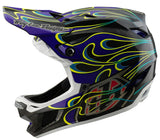 Troy Lee Designs D4 AS CARBON HELMET TORCHED  BLACK / PURPLE 