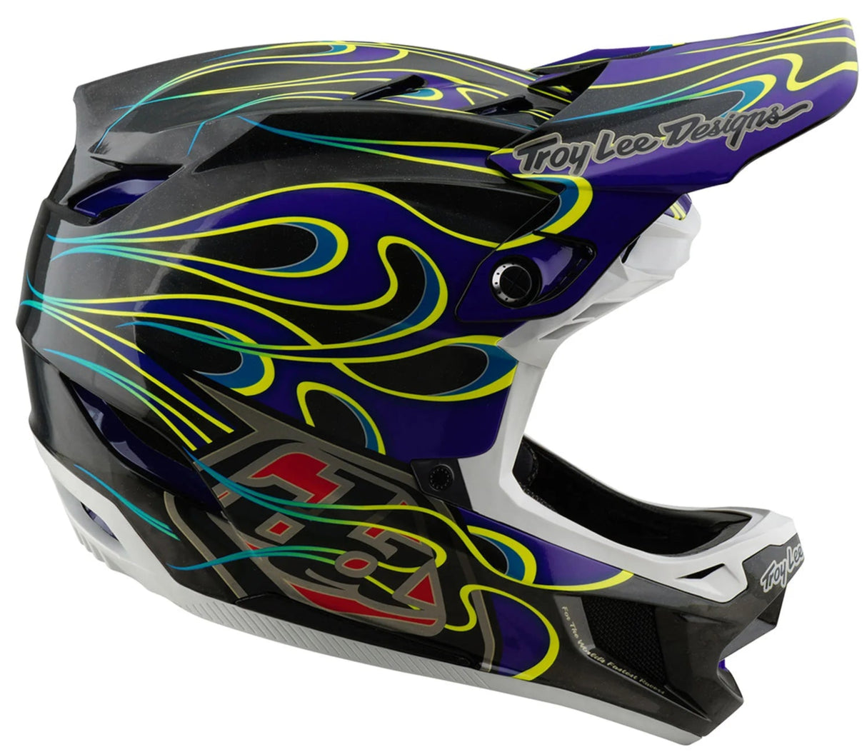 Troy Lee Designs D4 AS CARBON HELMET TORCHED  BLACK / PURPLE