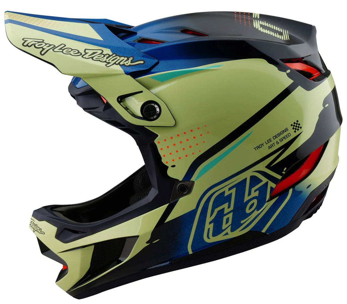 Troy Lee Designs D4 AS COMPOSITE HELMET DRIP GLO YELLOW