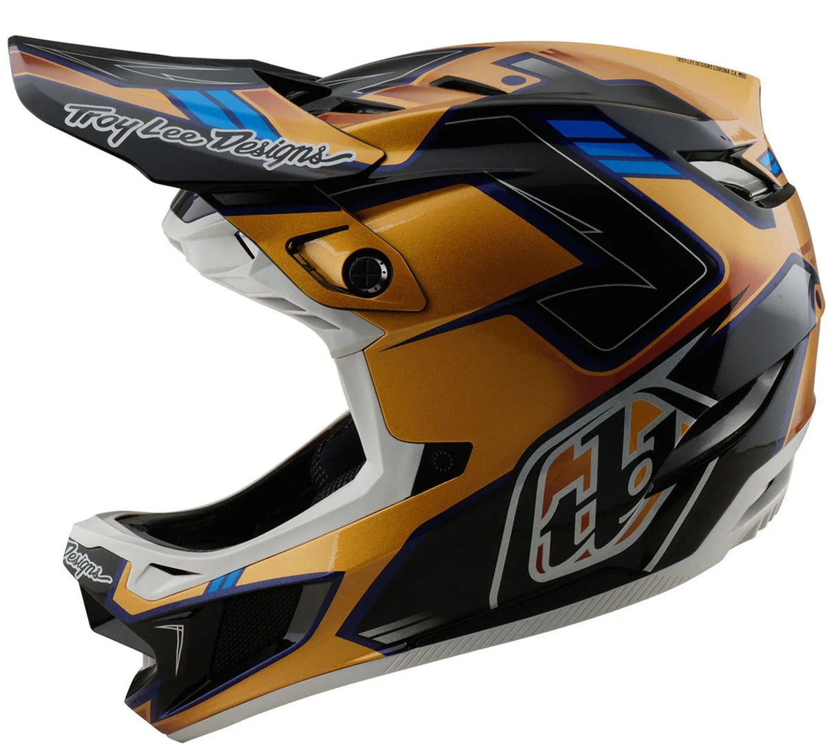 Troy Lee Designs D4 AS COMPOSITE HELMET ROYALTY BLACK / GOLD