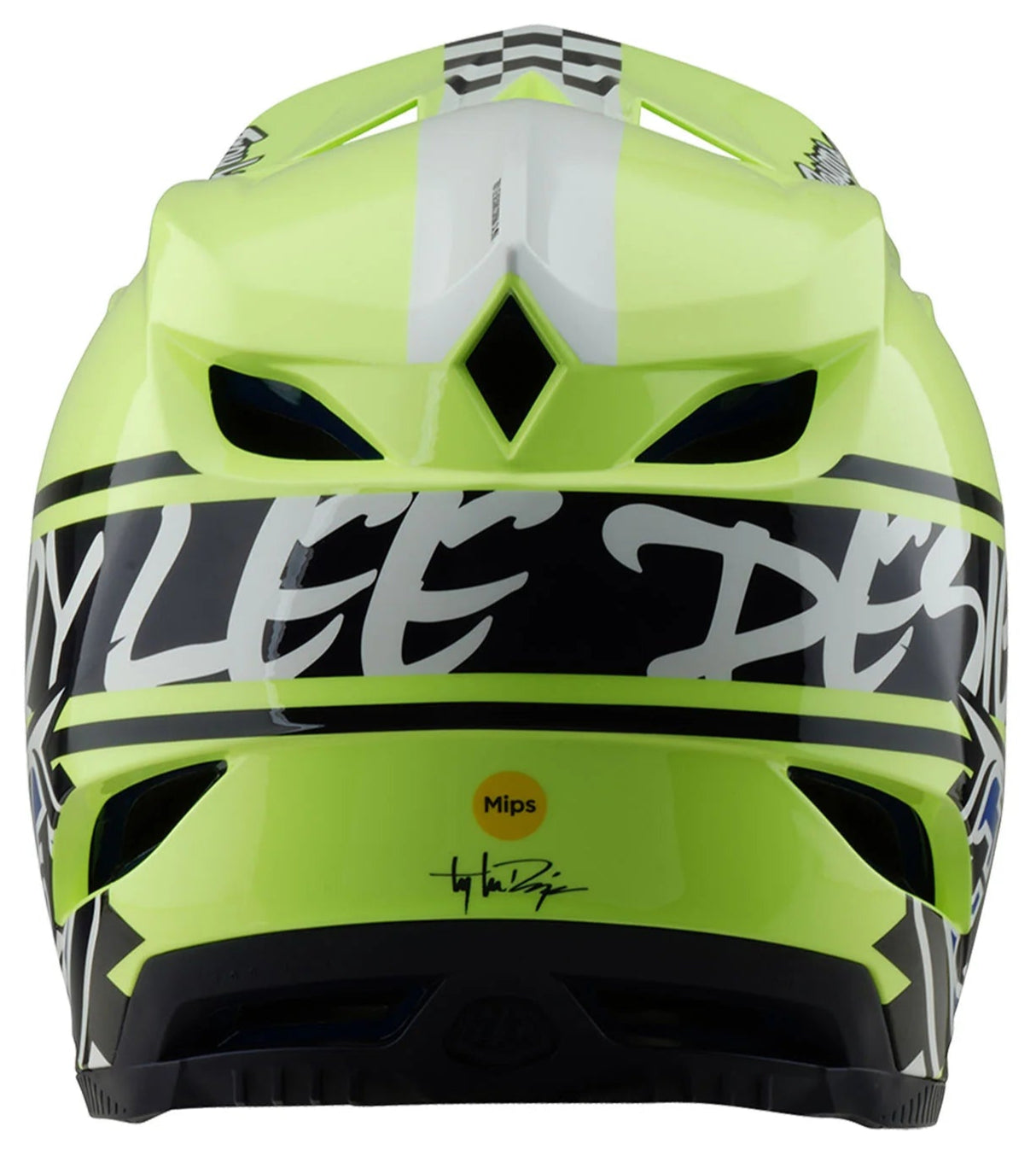Troy Lee Designs D4 AS POLYACRYLITE HELMET FIFTY-50 NAVY / GLO YELLOW