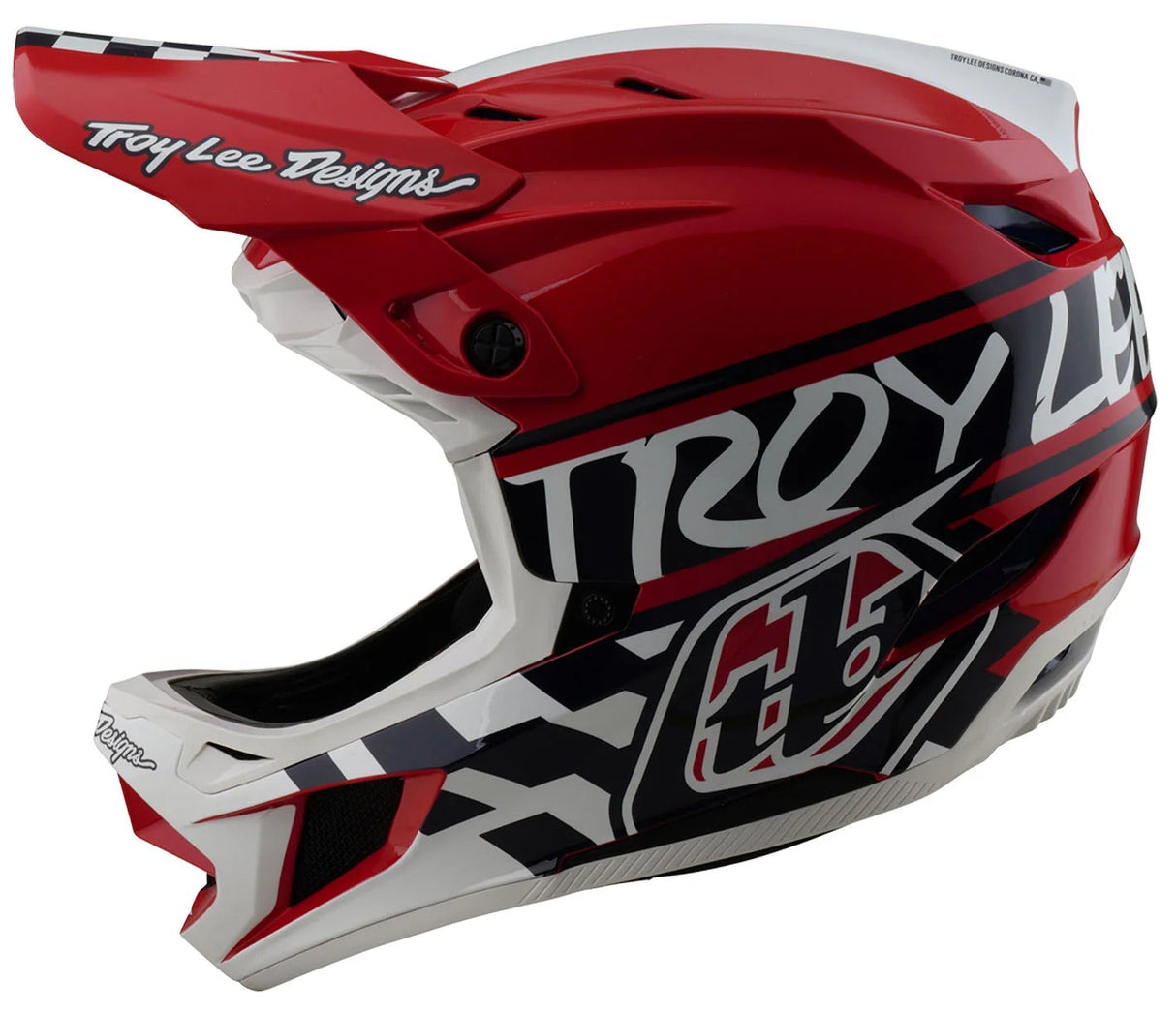 Troy Lee Designs D4 AS POLYACRYLITE HELMET FIFTY-50 WHITE / RED