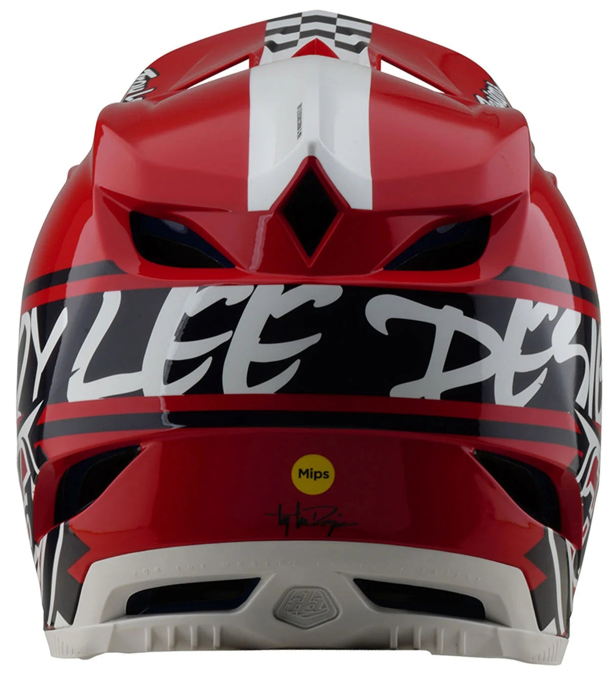 Troy Lee Designs D4 AS POLYACRYLITE HELMET FIFTY-50 WHITE / RED