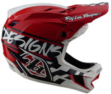 Troy Lee Designs D4 AS POLYACRYLITE HELMET FIFTY-50 WHITE / RED