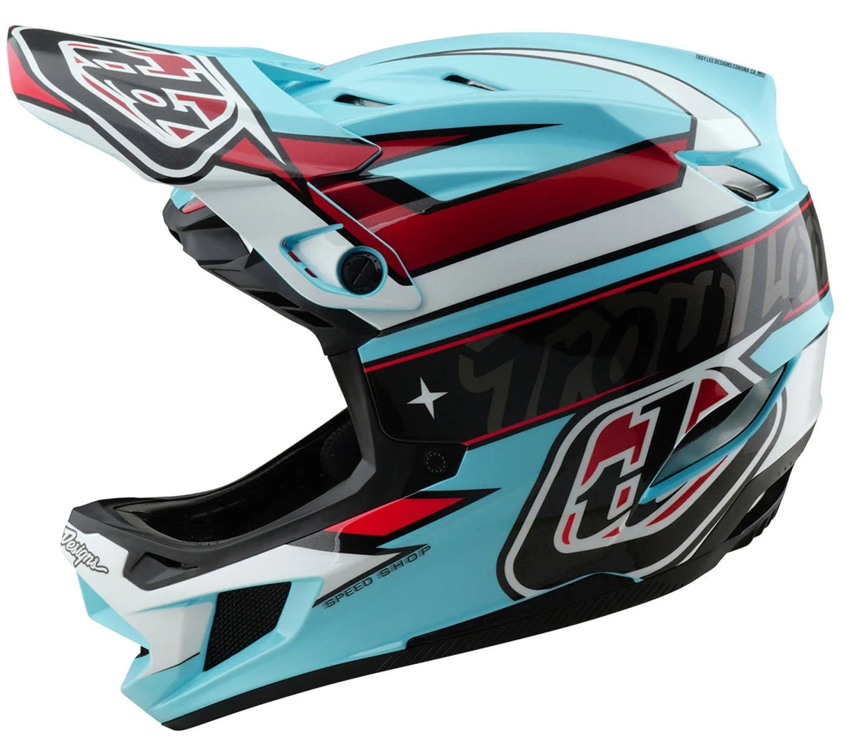 Troy Lee Designs D4 AS POLYACRYLITE HELMET LINEAR BLUE