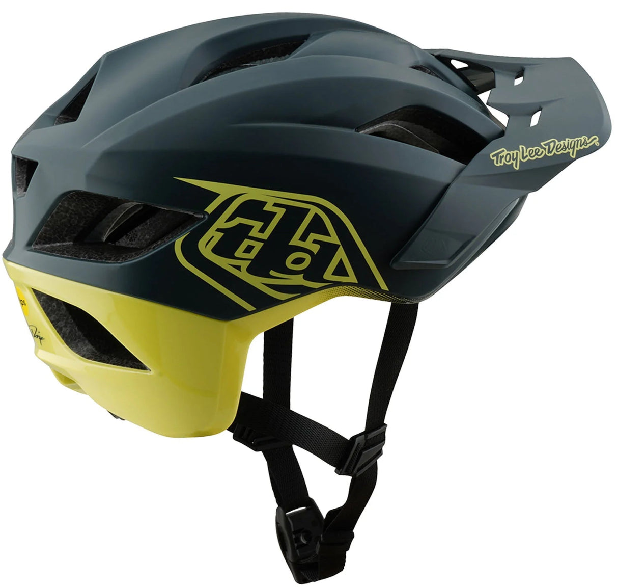 Troy Lee Designs FLOWLINE SE AS HELMET BADGE GRAY / GLO YELLOW