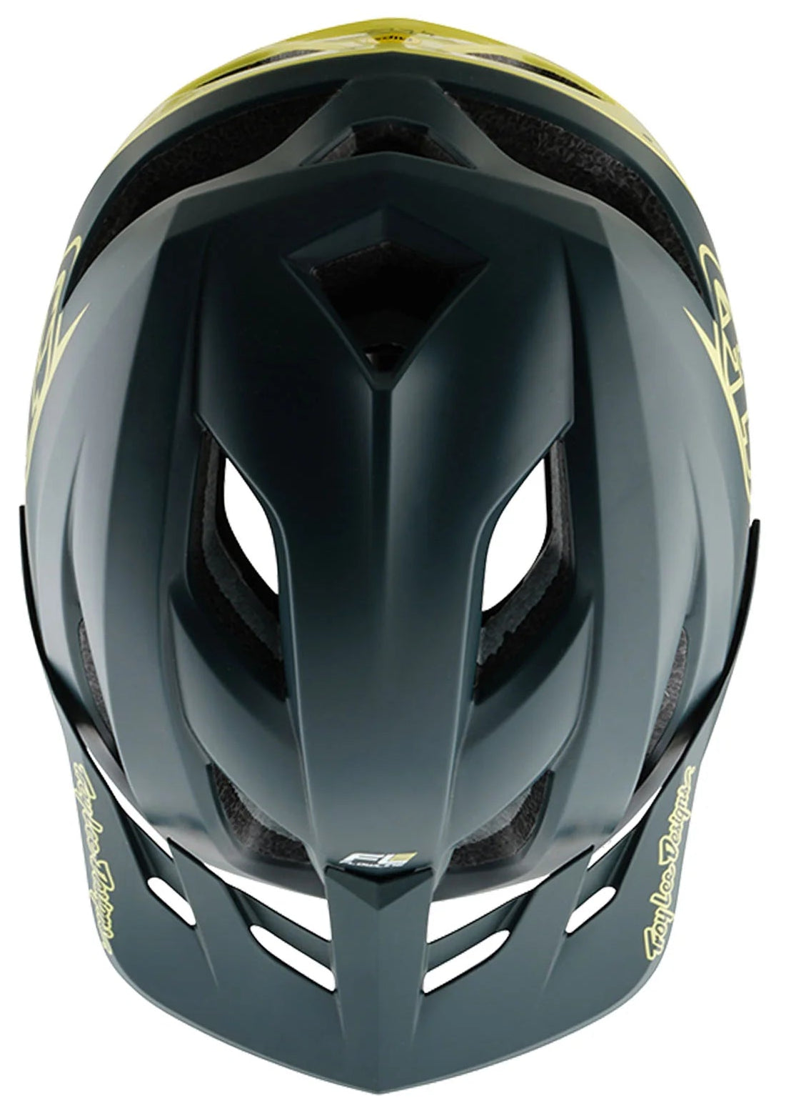 Troy Lee Designs FLOWLINE SE AS HELMET BADGE GRAY / GLO YELLOW 