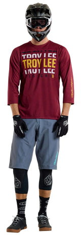 Troy Lee Designs RUCKUS 3/4 JERSEY SPUN OXBLOOD FRONT FACING MODEL