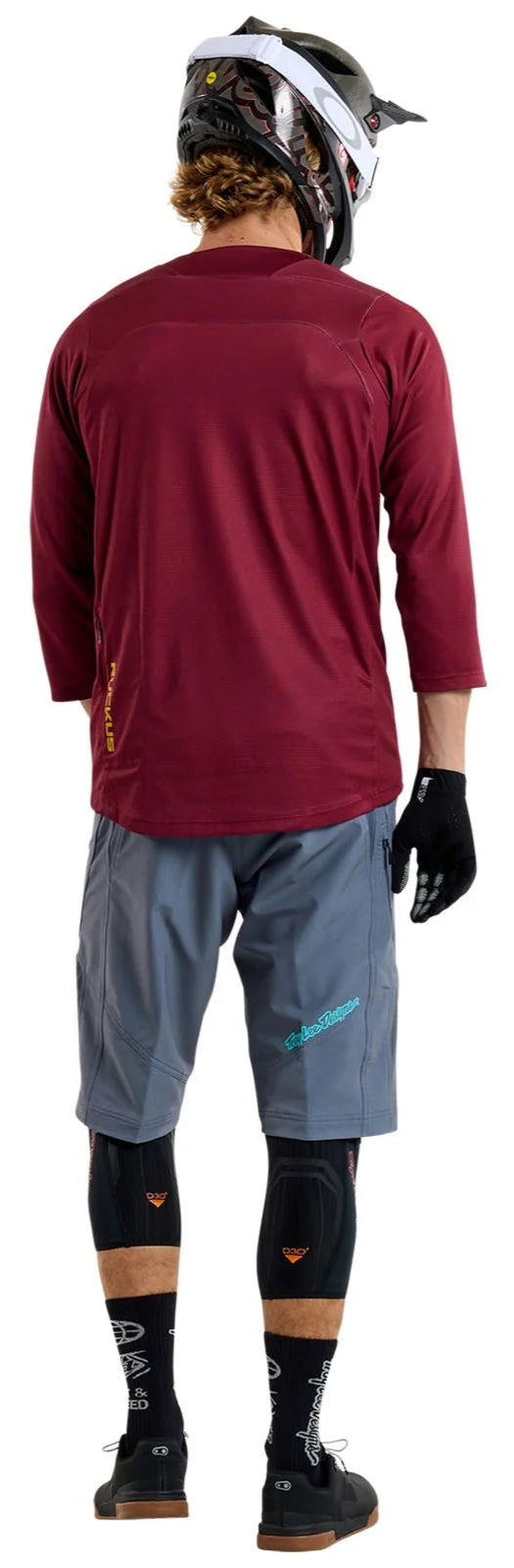 Troy Lee Designs RUCKUS SHORT SHELL MONO STEEL BLUE BACK FACING MODEL