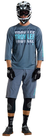 Troy Lee Designs RUCKUS 3/4 JERSEY SPUN STEEL BLUE FRONT FACING MODEL
