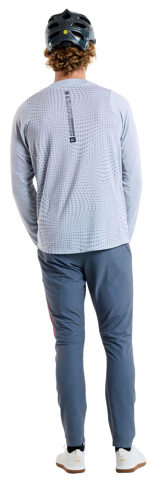 Troy Lee Designs RUCKUS LONG SLEEVE RIDE TEE BURN OUT MIST BACK FACING MODEL