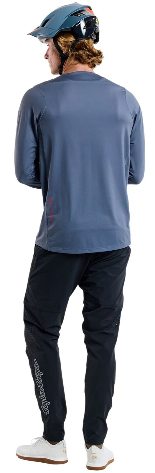 Troy Lee Designs SKYLINE LS JERSEY MONO STEEL BLUE BACK FACING MODEL