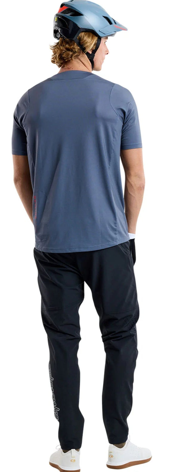 Troy Lee Designs SKYLINE SS JERSEY MONO STEEL BLUE BACK FACING MODEL
