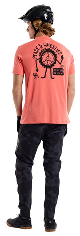 Troy Lee Designs SKYLINE SHORT SLEEVE RIDE TEE P&W MELON BACK FACING MODEL