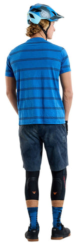Troy Lee Designs SKYLINE SHORT SLEEVE RIDE TEE WASHED OUT COBALT BACK FACING MODEL