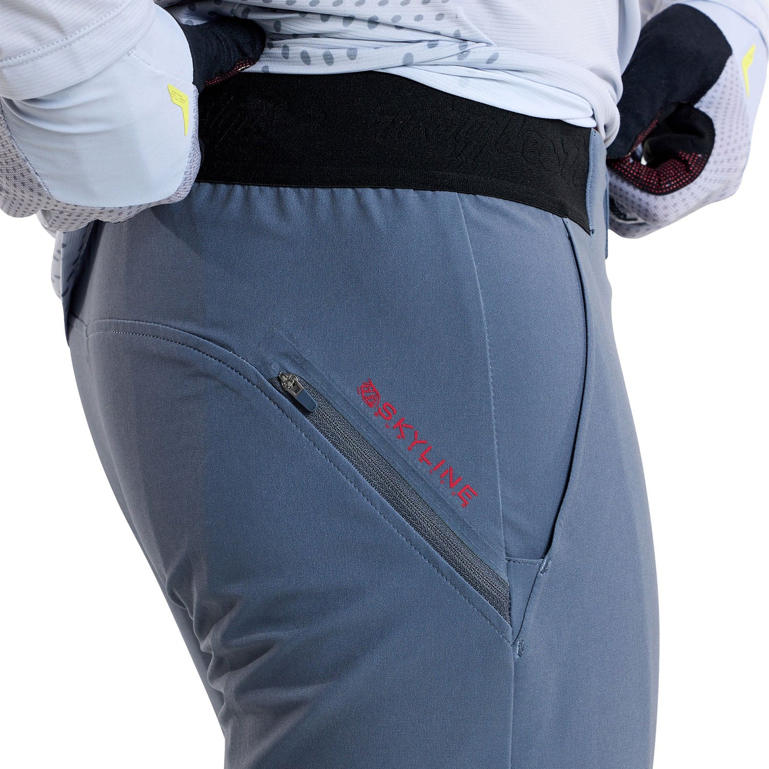 Troy Lee Designs SKYLINE SUPERLYTE PANT MONO STEEL BLUE SIDE DETAILS