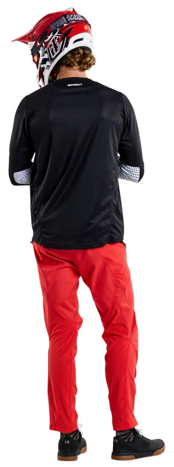 Troy Lee Designs SPRINT PANT MONO FIERY RED BACK FACING MODEL