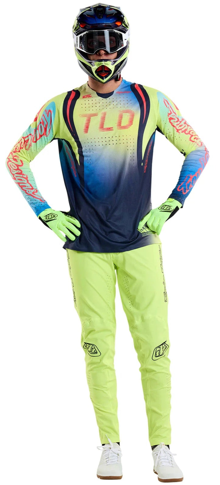 Troy Lee Designs SPRINT ULTRA JERSEY DRIP GLO YELLOW FRONT FACING MODEL