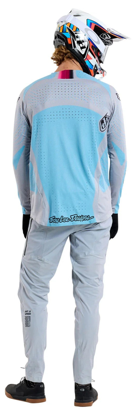 Troy Lee Designs SPRINT ULTRA PANT MONO CHALK BACK FACING MODEL