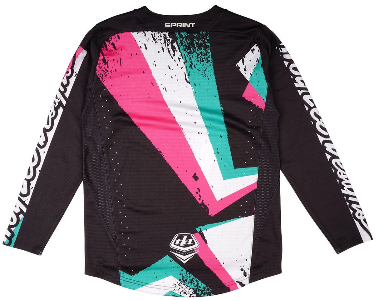 Troy Lee Designs YOUTH SPRINT JERSEY FULL PULL BLACK BACK