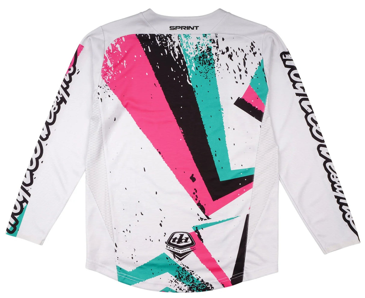 Troy Lee Designs YOUTH SPRINT JERSEY FULL PULL CHALK BACK