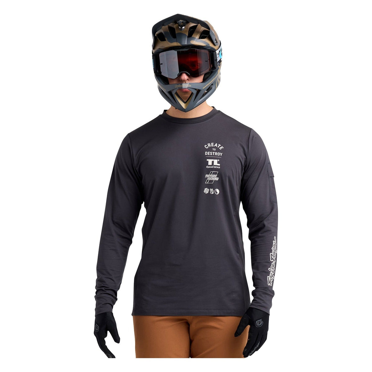 Troy Lee Designs Ruckus Ride Long Sleeve Tee - Destroy Carbon