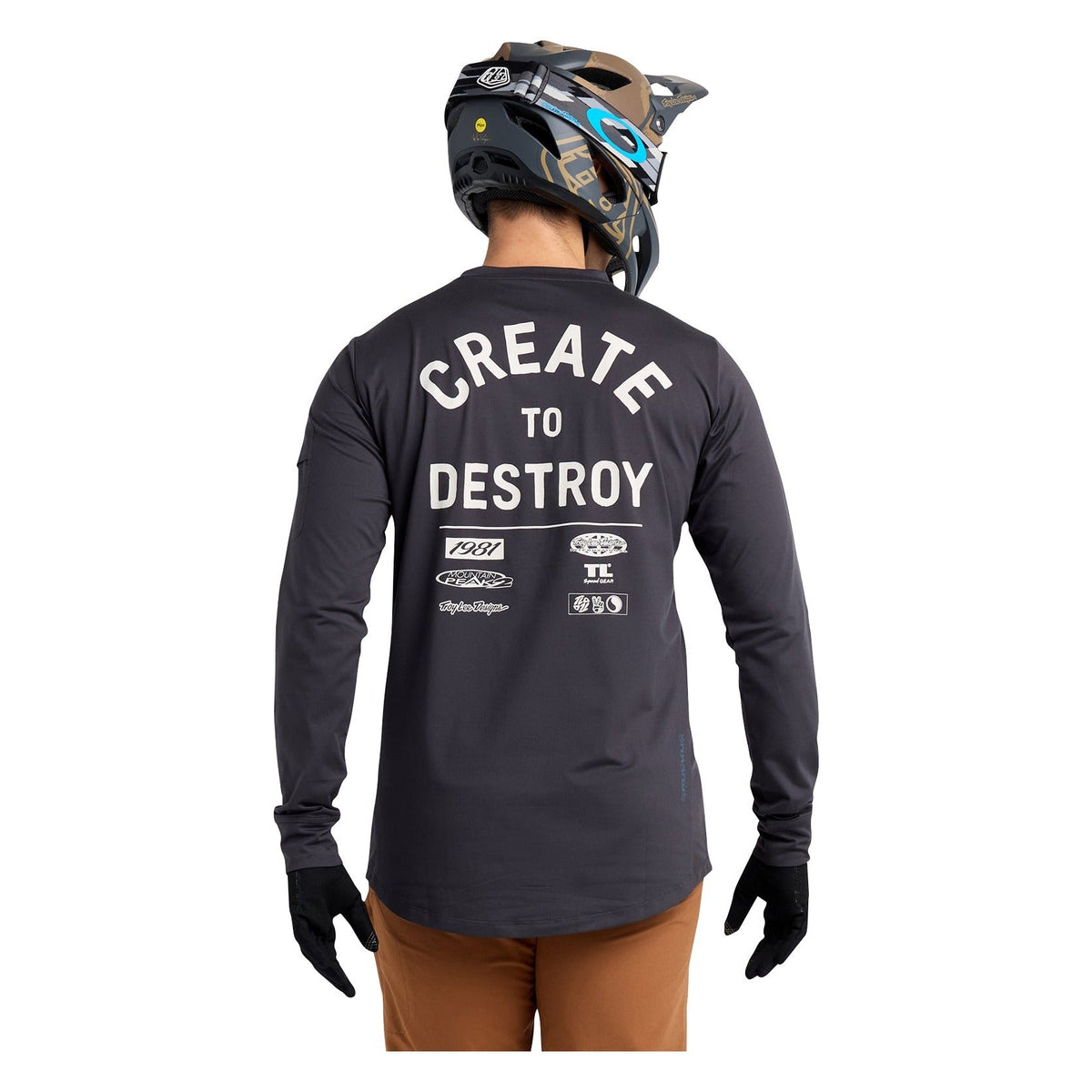 Troy Lee Designs Ruckus Ride Long Sleeve Tee - Destroy Carbon