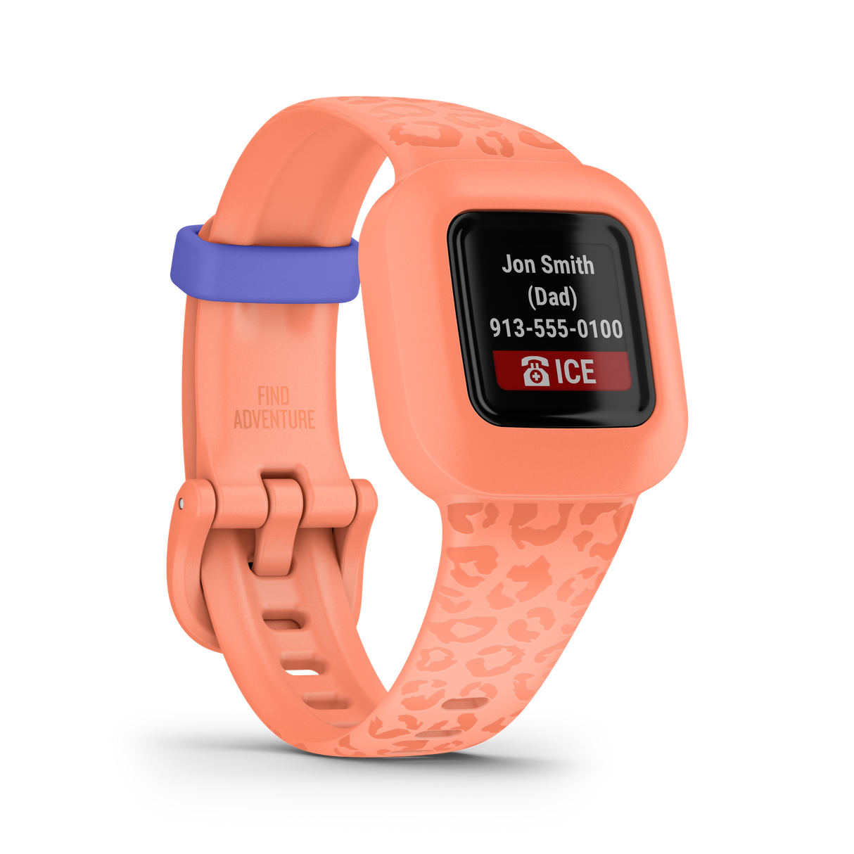 Garmin vívofit jr. 3 Fitness Watch Peach Leopard