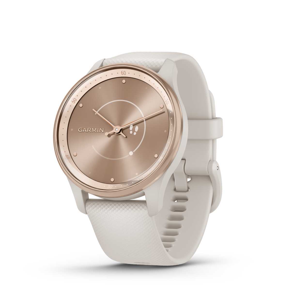 Garmin Vivomove Trend Stainless Steel Bezel White Cream Watch
