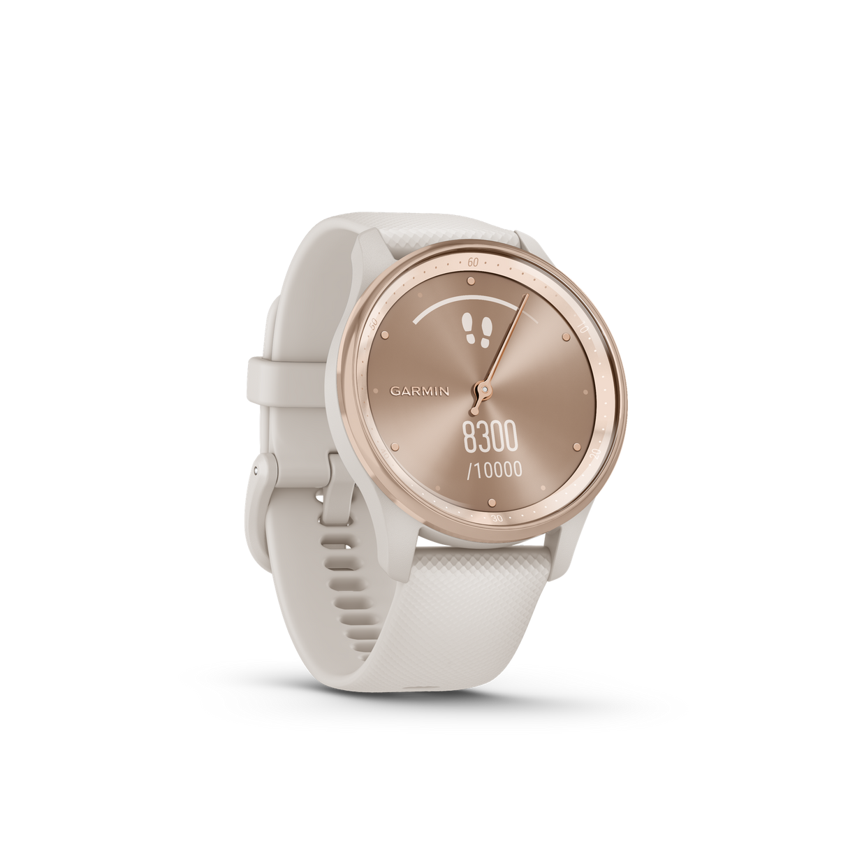 Garmin Vivomove Trend Stainless Steel Bezel White Cream Watch