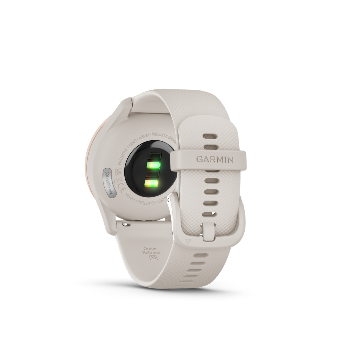 Garmin Vivomove Trend Stainless Steel Bezel White Cream Watch