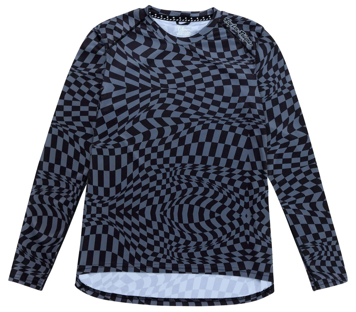Troy Lee Designs WOMENS LILIUM LS JERSEY TWISTED CHECKERS BLACK / GRAY FRONT