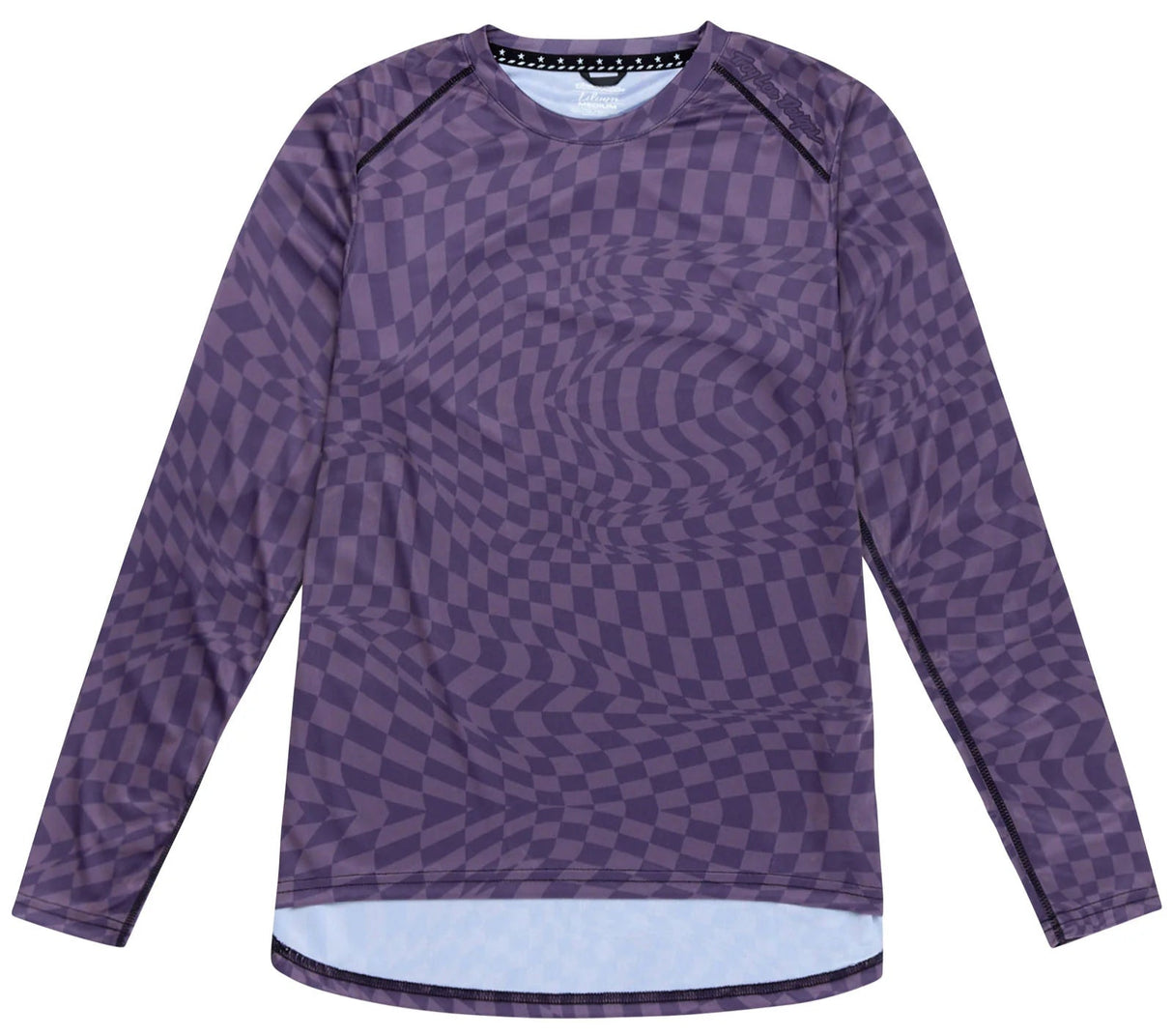 Troy Lee Designs WOMENS LILIUM LS JERSEY TWISTED CHECKERS DEEP PURPLE FRONT