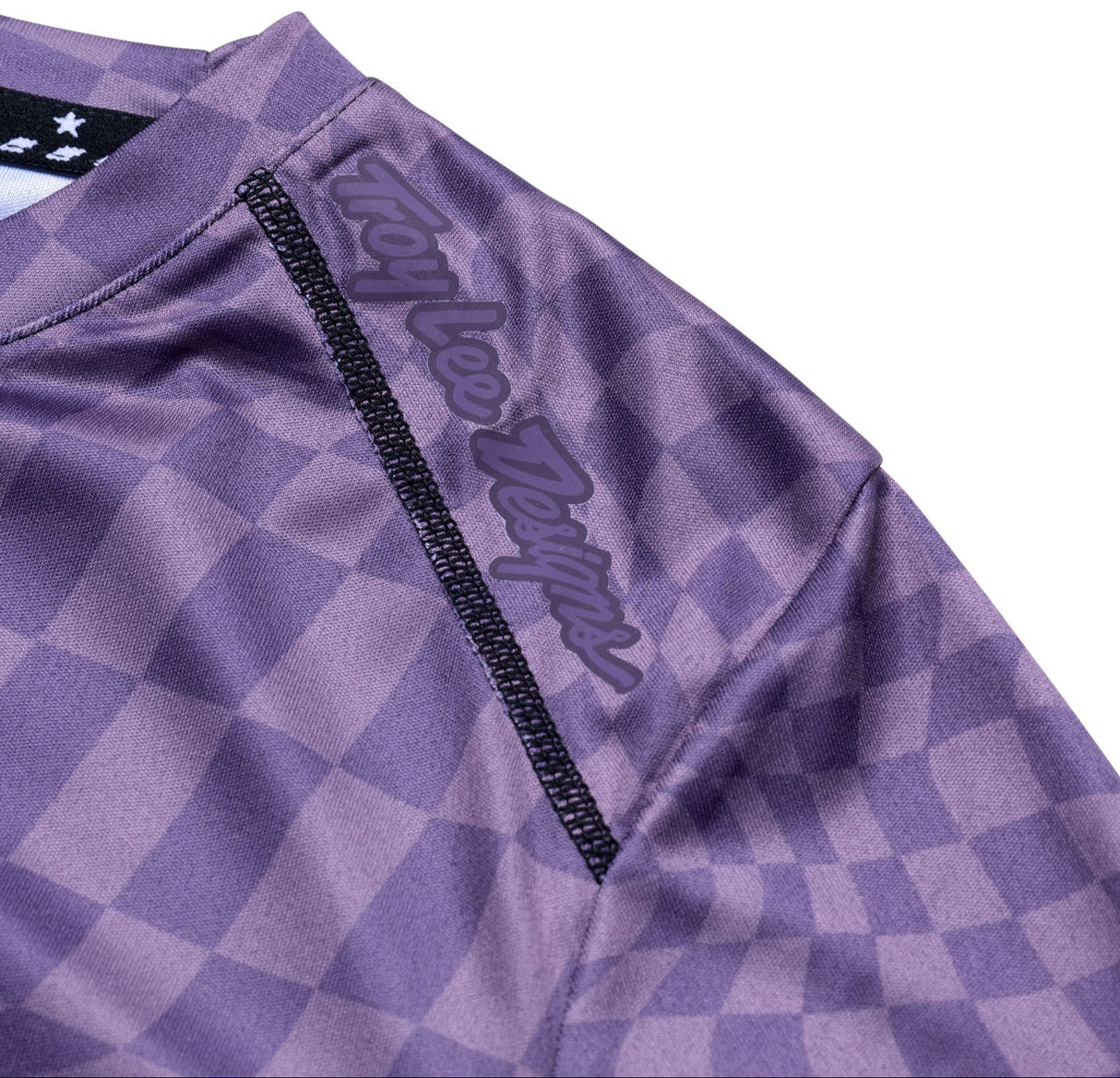 Troy Lee Designs WOMENS LILIUM LS JERSEY TWISTED CHECKERS DEEP PURPLE DETAIL