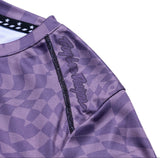 Troy Lee Designs WOMENS LILIUM SS JERSEY TWISTED CHECKERS DEEP PURPLE DETAIL