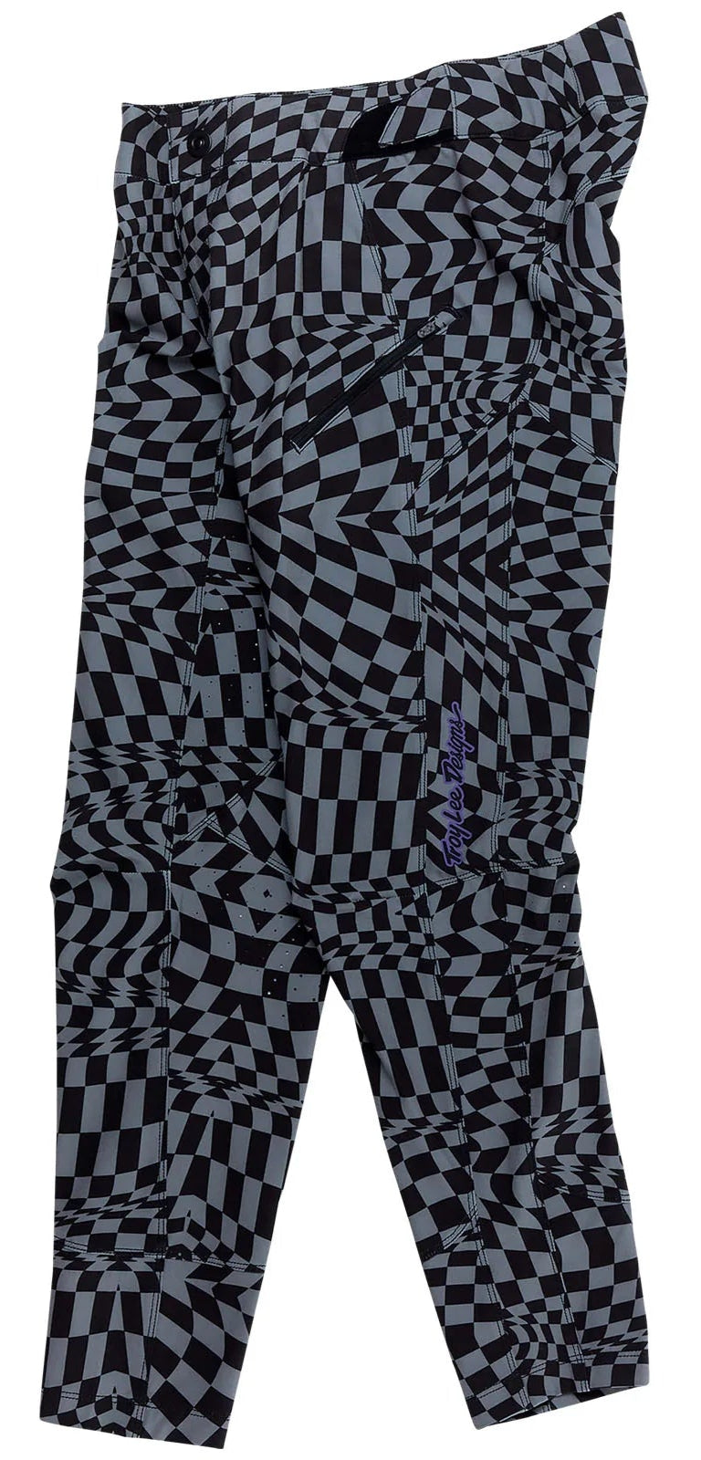 Troy Lee Designs WOMENS LILIUM PANT TWISTED CHECKERS BLACK SIDE FRONT