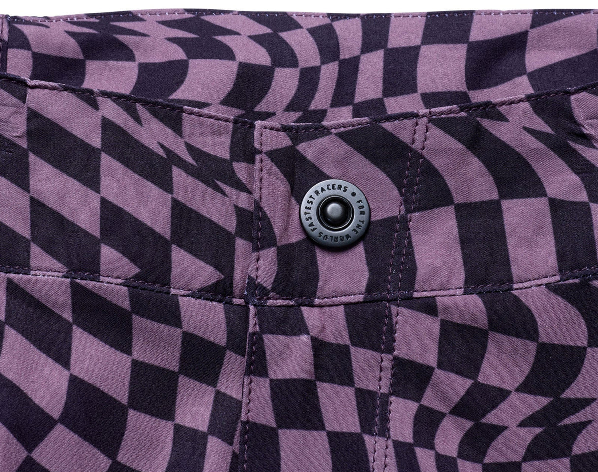 Troy Lee Designs WOMENS LILIUM PANT TWISTED CHECKERS PURPLE BUTTON