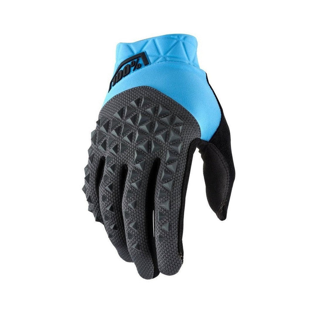 100 Percent Geomatic Gloves Cyan/Charcoal Electric Mountain bike gloves