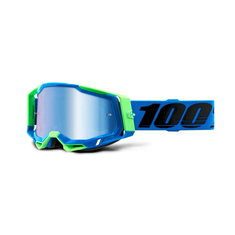 100 Percent Racecraft 2 Goggles Fremont Blue/Green - Mirror Blue Lens
