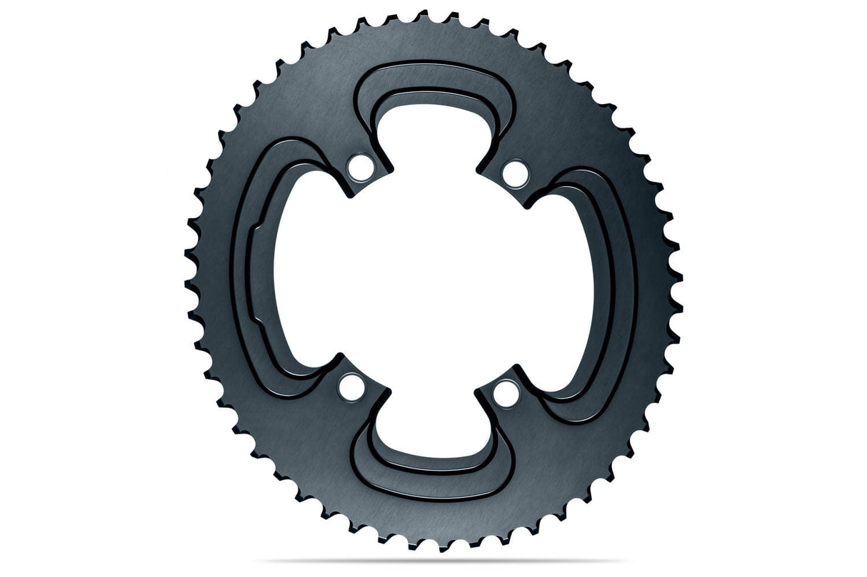 absoluteBLACK Oval SILVERLINE Shimano R9000/6800/5800 110BCD 4 Hole 2X Chainring Grey / 52T