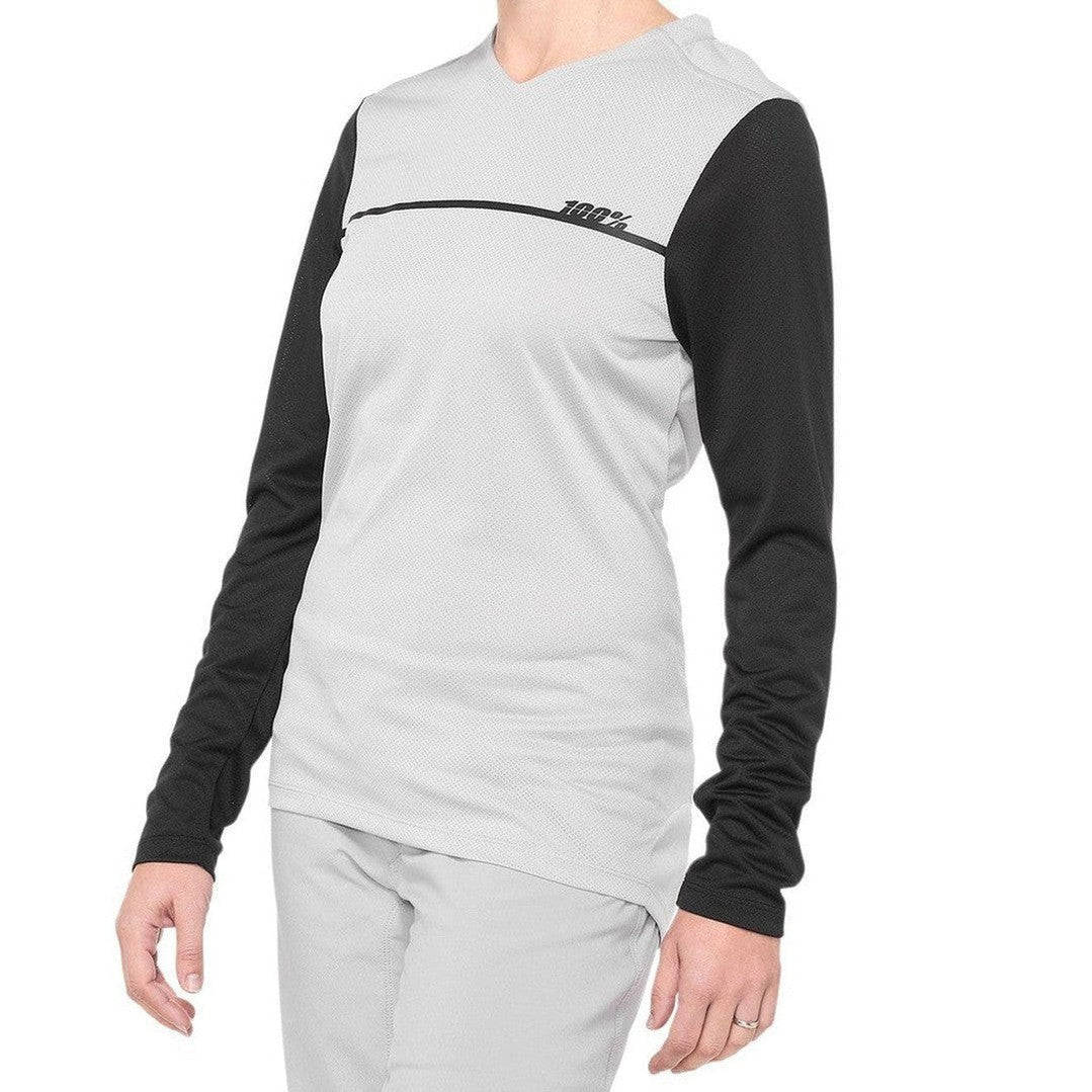 100 Percent RIDECAMP Women's LS Jersey Grey/Blk