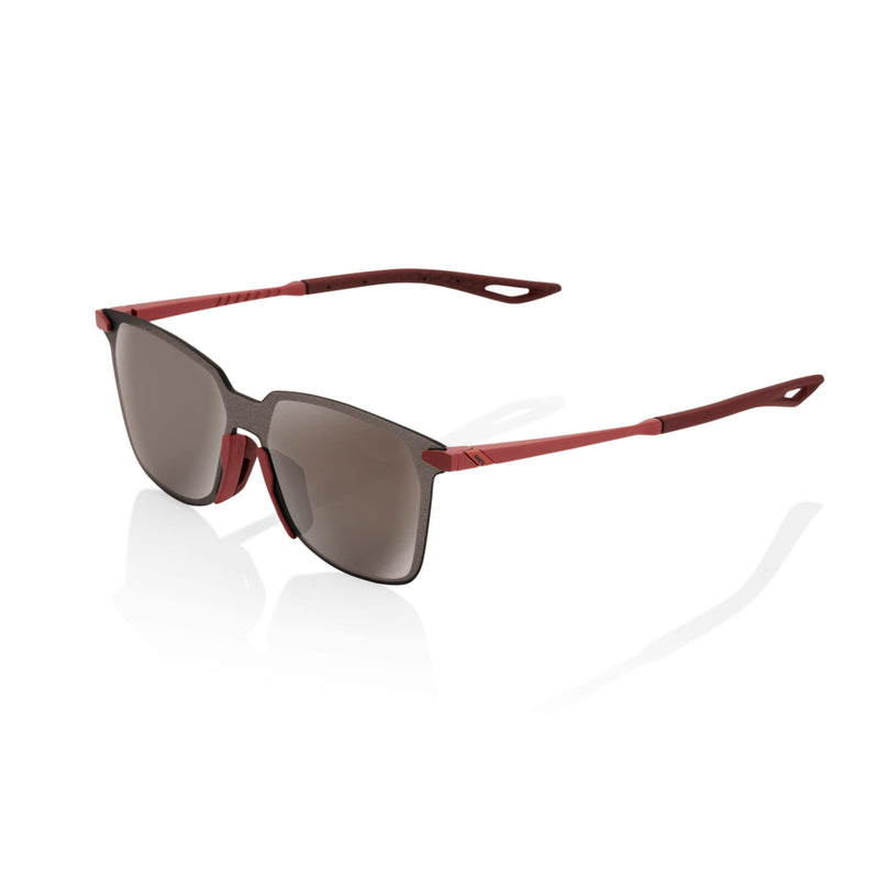 100 Percent Eyewear LEGERE SQUARE - Soft Tact Crimson - HiPER Silver