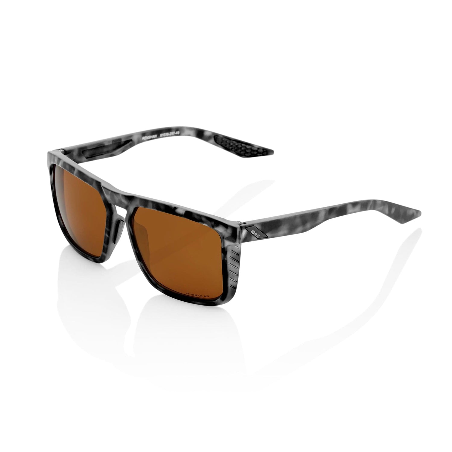 100 Percent Renshaw Sunglasses Matte Black Havana/Bronze Lens