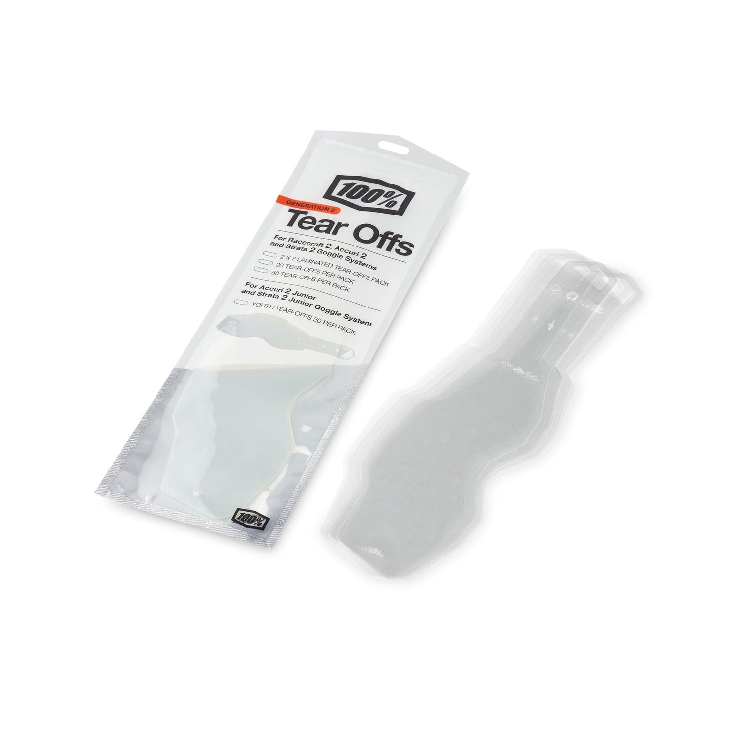 100 Percent RC2/AC2/ST2 Standard Tear Offs 20PK