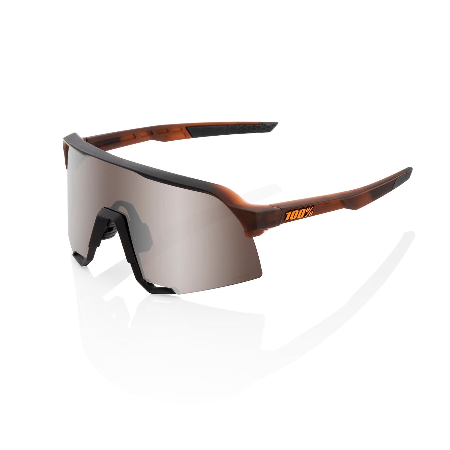 100 Percent Eyewear S3 - Matte Trans Brown - HiPER Silver