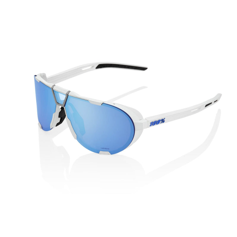 100 Percent Westcraft Sunglasses Soft Tact White/HiPER Blue Mirror Lens