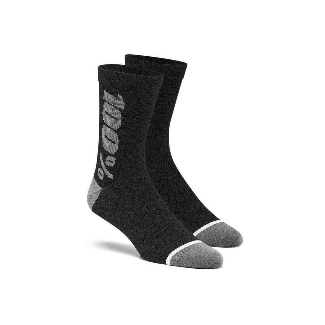 100 Percent RYTHYM Merino Socks Black/Charcoal