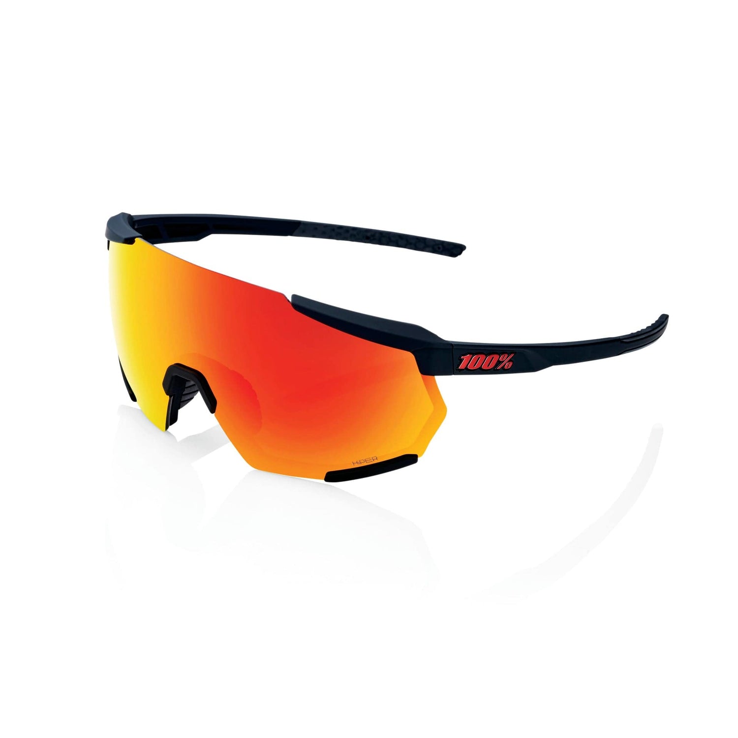 100 Percent Racetrap 3.0 Sunglasses Soft Black/HiPER Red Lens